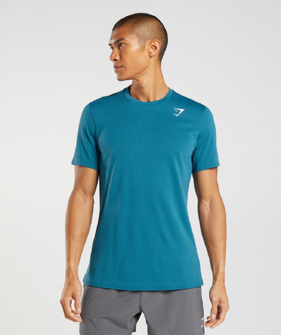 T Shirts Gymshark Arrival Hombre Azules | CO 3301YXF